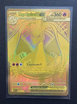 Mega Charizard Y EX 294/217 Pokemon Gold Secret Rare Ascended Heroes Near Mint - Image 3