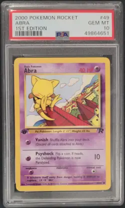 2000 POKEMON ROCKET 1ST EDITION #49 ABRA PSA 10 - Image 1