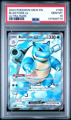 2023 POKEMON MEW EN-151 ULTRA RARE #184 BLASTOISE EX PSA 10 - Image 1