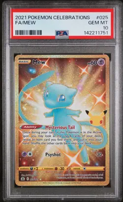 2021 POKEMON CELEBRATIONS #025 FULL ART/MEW PSA 10 - Image 1