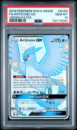 2019 POKEMON SUN & MOON HIDDEN FATES #SV54 FULL ART/ARTICUNO GX PSA 10 - Image 1