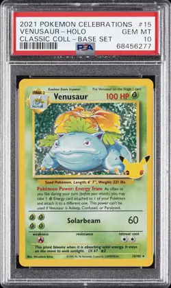 2021 POKEMON CELEBRATIONS CLASSIC COLL #15 VENUSAUR-HOLO PSA 10 - Image 1