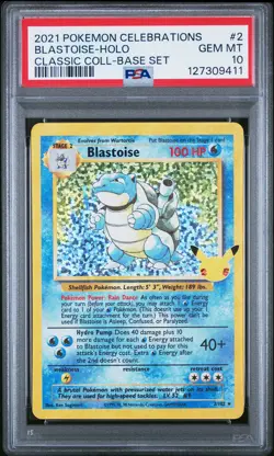 2021 POKEMON CELEBRATIONS CLASSIC COLL #2 BLASTOISE-HOLO PSA 10 - Image 1