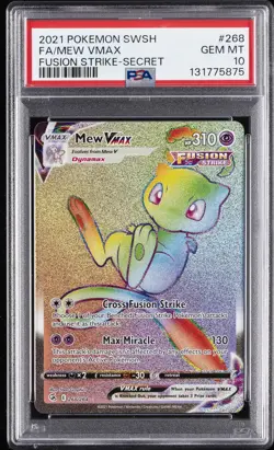 2021 POKEMON SWORD & SHIELD FUSION STRIKE SECRET #268 FULL ART/MEW VMAX PSA 10 - Image 1