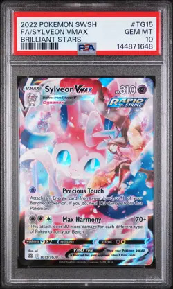 2022 POKEMON SWORD & SHIELD BRILLIANT STARS #TG15 FULL ART/SYLVEON VMAX PSA 10 - Image 1