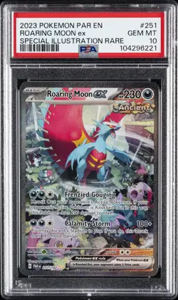 2023 POKEMON PAR EN-PARADOX RIFT #251 ROARING MOON EX PSA 10 - Image 1