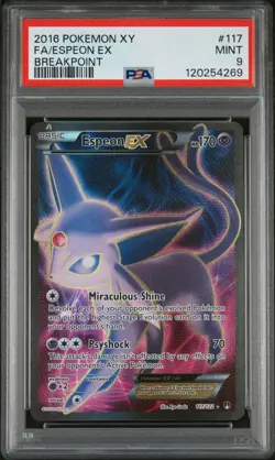 2016 POKEMON XY BREAKPOINT #117 FULL ART/ESPEON EX PSA 9 - Image 1