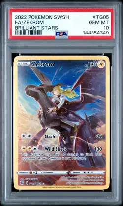2022 POKEMON SWORD & SHIELD BRILLIANT STARS #TG05 FULL ART/ZEKROM PSA 10 - Image 1