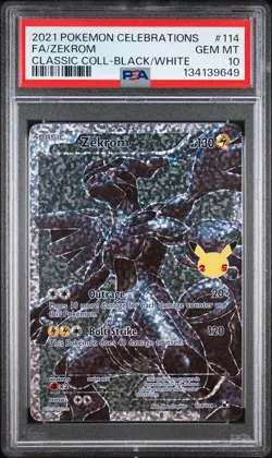 2021 POKEMON CELEBRATIONS CLASSIC COLL #114 FULL ART/ZEKROM PSA 10 - Image 1