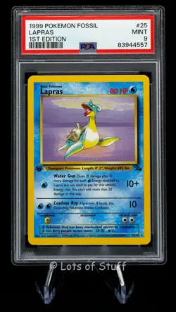 PSA 9 MINT Lapras Rare Fossil 1st Edition 1999 WOTC Pokemon 25/62 -57 - Image 1