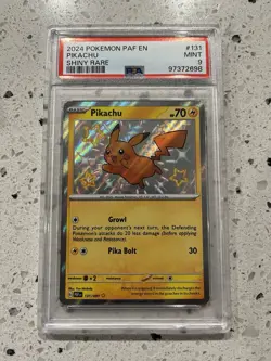 Pokemon Pikachu 131/091 SV: Paldean Fates Shiny Rare Holo PSA 9 2024 - Image 1