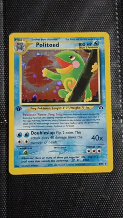 Pokemon Politoed Holo Rare 1st Edition 8/75 Neo Discovery 100 HP Stage 2 English - Image 1