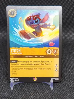 Disney Lorcana Fabled (Stitch Carefree Surfer 24/204) Legendary NM - Image 1