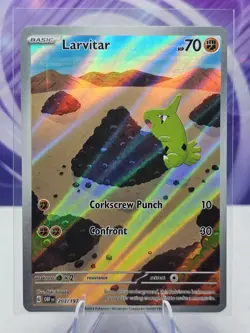 Pokemon TCG Card Obsidian Flames 203/197 Larvitar Full Art Holo See Pics & Desc - Image 1