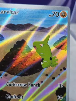 Pokemon TCG Card Obsidian Flames 203/197 Larvitar Full Art Holo See Pics & Desc - Image 4
