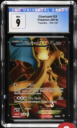 Charizard EX Flashfire Holo Full Art Card 100/106 Charizard CGC 9 Mint - Image 1