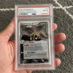 Rocket's Persian EX 116/115 PSA 8 Unseen Forces Pokemon Card - Image 1