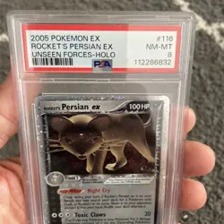 Rocket's Persian EX 116/115 PSA 8 Unseen Forces Pokemon Card - Image 4