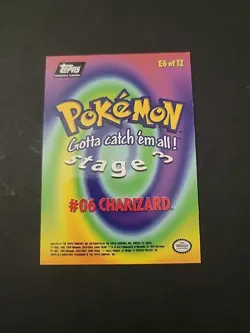 LP Charizard E6 of 12 Topps Movie Edition Black Logo Pokemon Card - Image 2