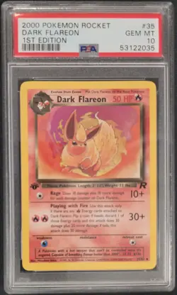 2000 POKEMON ROCKET 1ST EDITION #35 DARK FLAREON PSA 10 - Image 1