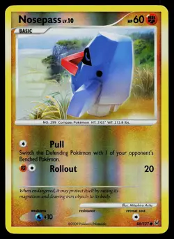 Pokemon Card - Nosepass Platinum 84/127 Common Reverse Holo - Image 1
