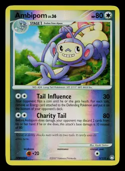 Pokemon Card - Ambipom Mysterious Treasures 3/123 Reverse Holo Rare - Image 1