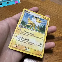 Jolteon Holo 3/17 Pop Series 3 Pokemon Card HP 2006 English #3 Vintage - Swirl - Image 3