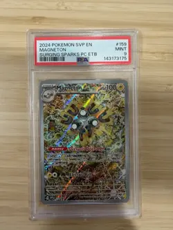 2024 POKEMON SURGING SPARKS POKEMON CENTER ETB PROMO SVP #159 MAGNETON PSA 9 - Image 1