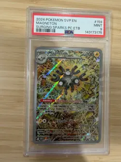 2024 POKEMON SURGING SPARKS POKEMON CENTER ETB PROMO SVP #159 MAGNETON PSA 9 - Image 2