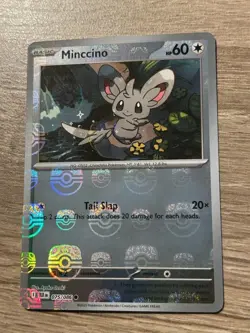 Pokemon Minccino 075/086 Black Bolt Master Ball Reverse Holo Common - NM - Image 1