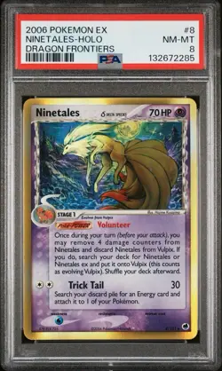 2006 POKEMON EX DRAGON FRONTIERS #8 NINETALES DELTA SPECIES - HOLO PSA 8 - Image 1
