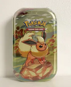 Pokemon TCG Scarlet & Violet Prismatic Evolutions Mini Tin - Flareon New Sealed - Image 1