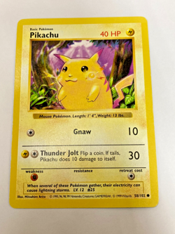 Auth Pokemon Card PIKACHU 58/102 English from Japan - Image 1