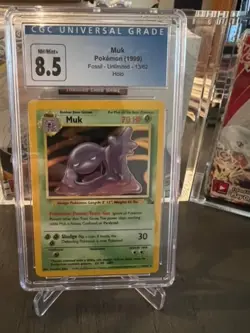 Muk 1999 Fossil Unlimited 13/62 Holo Rare Pokemon Card CGC 8.5 psa NM - Image 1