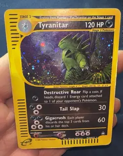 Tyranitar H28/H32 Holo Rare Aquapolis Pokemon Card HP SWIRL 🌀 Free Shipping 🔥B - Image 1
