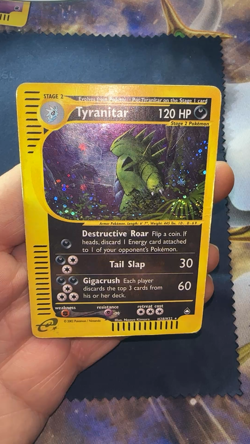 Tyranitar H28/H32 Holo Rare Aquapolis Pokemon Card HP SWIRL 🌀 Free Shipping 🔥B - Image 2