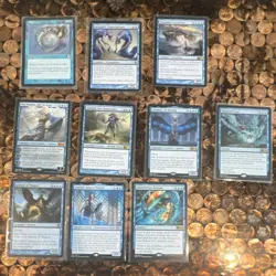 #1 Magic: The Gathering Blue Card Lot, 9 Legendary & Creature Cards, Mu Yanling - Image 1