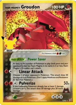 Pokemon TCG Team Magma's Groudon Celebrations: Classic Collection 9/95 NM - Image 1