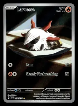 Larvesta 196/191 Illustration Rare Surging Sparks Pokemon Card - Image 1