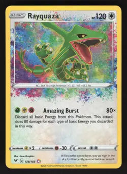 Rayquaza 138/185 Pokemon TCG SWSH04: Vivid Voltage NM - Image 1