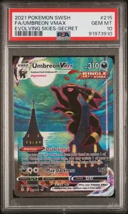 Umbreon VMAX 2021 Pokemon Sword & Shield Evolving Skies #215 Alt Art PSA 10 - Image 1