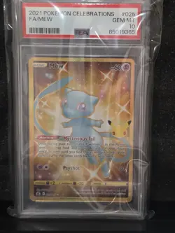 Pokemon Celebrations Mew 025/025 Secret Rare Full Art Holo PSA 10 Graded - Image 1