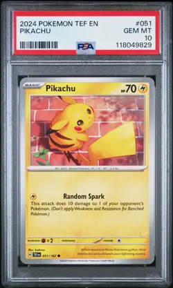 2024 POKEMON TEF EN-TEMPORAL FORCES #051 PIKACHU PSA 10 - Image 1