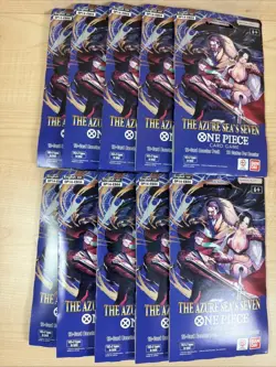One Piece TCG: The Azure Sea’s Seven OP-14 Sleeved Booster Pack Lot Of 10 Sealed - Image 1