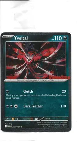 Game Stop Yveltal (Game Stop) Stamp 088/132 Miscellaneous Cards & Products Holo - Image 1