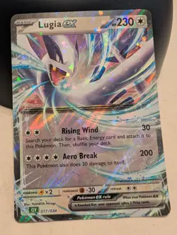 Lugia ex 017/034 Trading Card Game Classic Holo Nm 2926 - Image 1