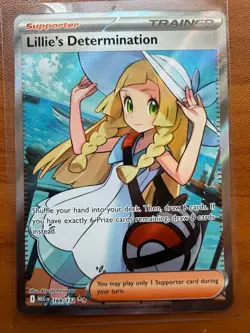 Lillie's Determination 169/132 MEG FA Trainer Holo NM Pokemon - Image 1
