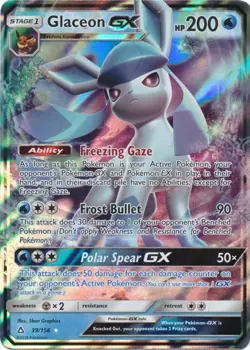 Glaceon GX - 39/156 - Ultra Rare HP, English Pokemon Ultra Prism - Image 1