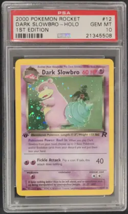 2000 POKEMON ROCKET 1ST EDITION #12 DARK SLOWBRO-HOLO PSA 10 - Image 1