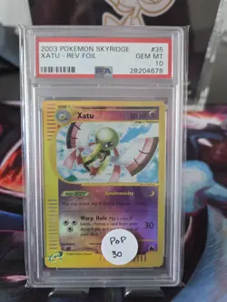 2003 Pokemon Skyridge #35 Xatu Reverse Foil Holo PSA 10 Gem Mint - Image 1